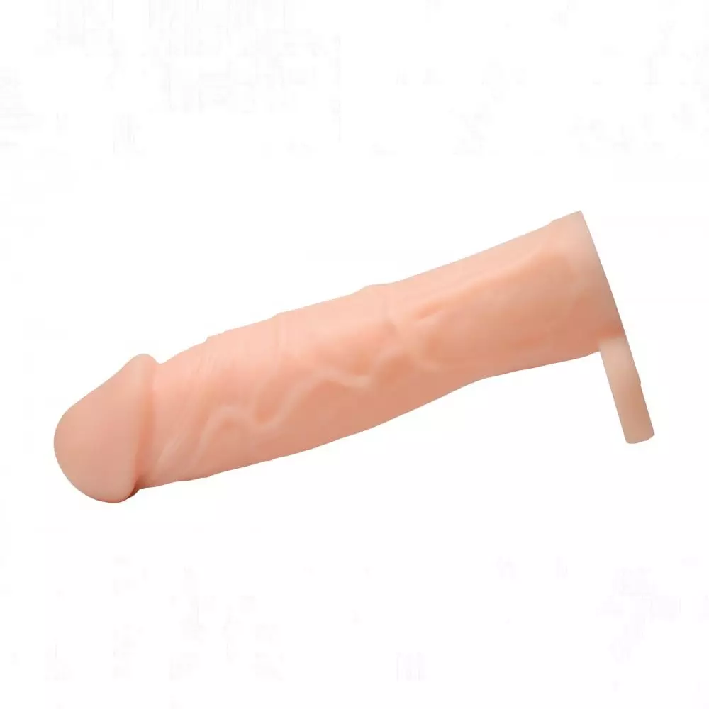 Size Matters 2" Silicone Penis Extension with Ball Strap - Flesh